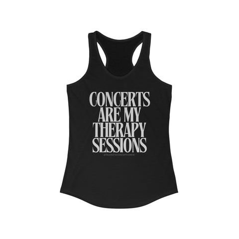 Concerts Are Therapy Women's Racerback Tank - talesofaconcertjunkie